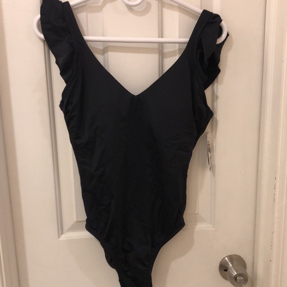 NEW Flutter Sleeve Low Back One Piece Swimsuit - Picture 2 of 6
